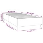 vidaXL Cadre de lit sans matelas bleu foncé 80x200 cm velours