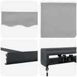 vidaXL Auvent Rétractable Manuel Gris Clair 350x250 cm