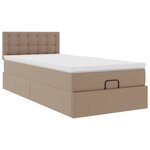 VidaXL Lit ottoman et matelas cappuccino 90x200 cm similicuir