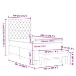 vidaXL Lit à Ressorts avec Matelas & Banc Gris Clair 100x200 cm Velours