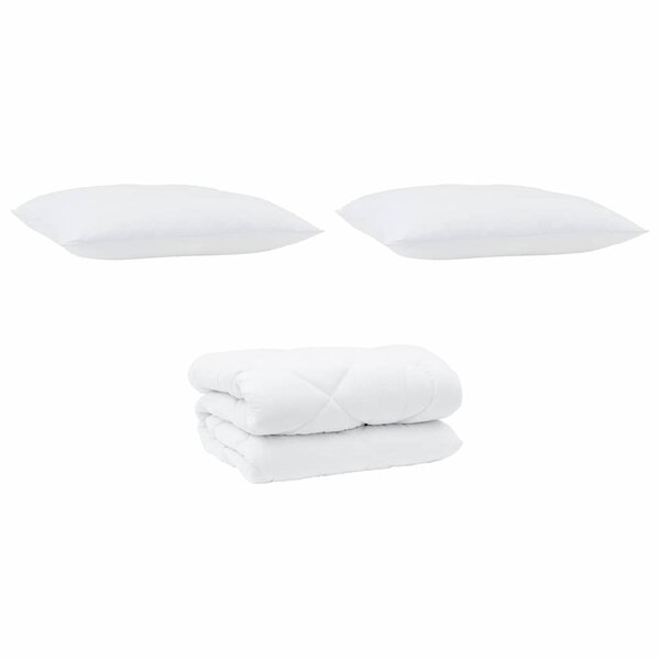 vidaXL Duvet d'hiver 3 Pièces Blanc 200 x 200 cm Microfibre