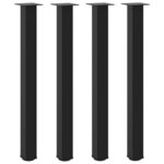 vidaXL Pieds de table de bar 4 pièces Noir 100-102 cm Acier