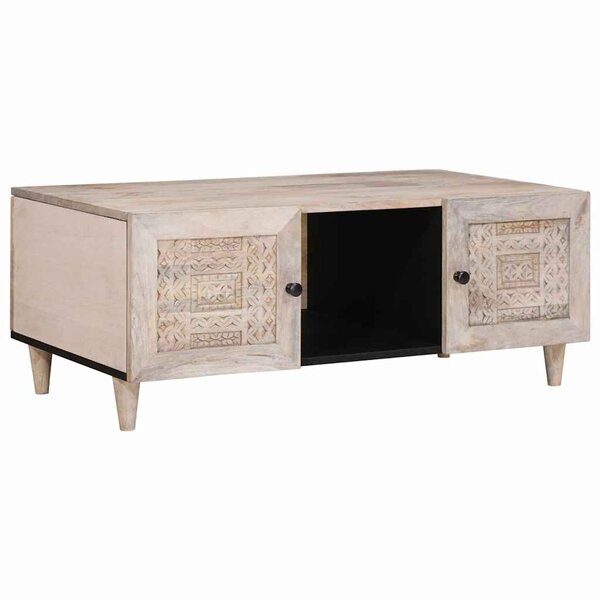 vidaXL Table basse Beige 100 x 54 x 40 cm bois de manguier massif