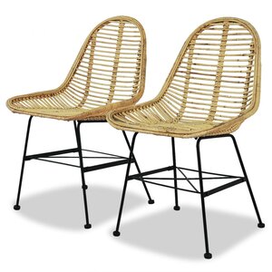 vidaXL Chaises à manger lot de 2 rotin naturel