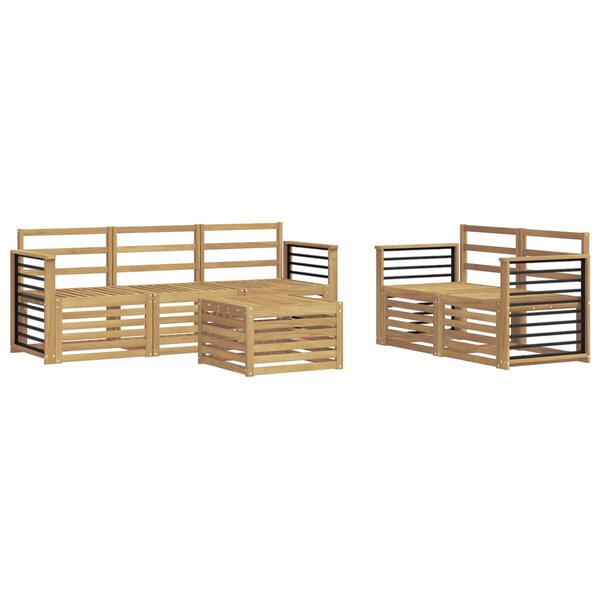 vidaXL Ensemble de canapés d'extérieur 6 pc Blanc Bois d'Acacia Massif