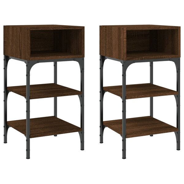 vidaXL Tables de chevet 2 Pièces chêne marron 35x34 5x70 cm