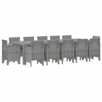 vidaXL Ensemble de salle à manger pour jardin Gris clair et Anthracite