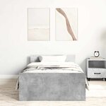 vidaXL Cadre de lit sans matelas gris béton 90x200 cm