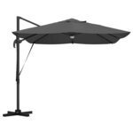 vidaXL Parasol Roma à Bras Déporté Anthracite et noir
