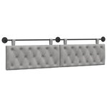 vidaXL Tête de lit suspendue Gris clair Velours