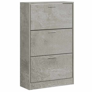 vidaXL Armoire à chaussures Gris béton 63x24x103 cm Bois d'ingénierie