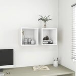 vidaXL Armoire murale Blanc 37x37x37 cm Bois d’ingénierie