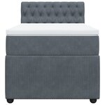 vidaXL Sommier à lattes de lit et matelas Gris foncé 90x190 cm Velours