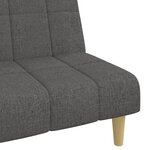 vidaXL Canapé-lit à 2 places gris foncé tissu