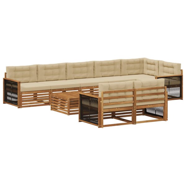 vidaXL Ensemble de canapés d'extérieur 9 pc