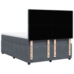 vidaXL Sommier à lattes de lit et matelas Gris foncé 140x200cm Velours