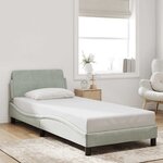 vidaXL Cadre de lit Dover gris clair 90x190 cm velours