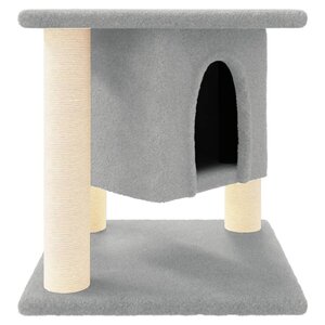 vidaXL Arbre à chat avec griffoirs en sisal Gris clair 37 cm