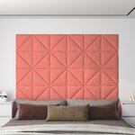 vidaXL Panneaux muraux 12 Pièces Rose 30x30 cm Velours 0 54 m²