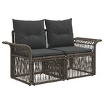 vidaXL Ensemble de canapé de jardin 7 Pièces Gris polyrotin