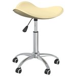Chaise fauteuil siège de bureau informatique étude similicuir crème 02_0024001