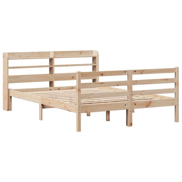 vidaXL Cadre de lit avec tête de lit 120x200 cm bois de pin massif