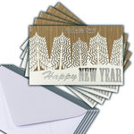 LOT 5 Cartes Meilleurs Vœux + 5 Enveloppes 14x9cm