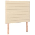 vidaXL Sommier à lattes de lit avec matelas Crème 120x200 cm Tissu