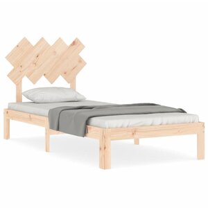 vidaXL Cadre de lit avec tête de lit 90x200 cm bois massif
