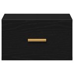 vidaXL Cabinet de chevet mural avec tiroir Chêne noir 35 x 35 x 20 cm