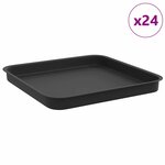 vidaXL Plateau carré à fleurs 24 pc Noir 21 x 21 x 2 cm Plastique
