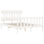 vidaXL Cadre de lit sans matelas blanc bois de pin massif