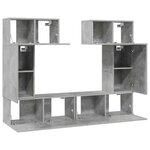vidaXL Ensemble de meuble TV 6 Pièces Gris béton Bois d'ingénierie