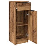 vidaXL Cabinet de salle de bain avec porte Bois ancien 32 x 34 x 90 cm