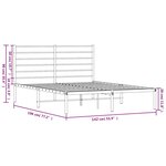 vidaXL Cadre de lit métal sans matelas et tête de lit blanc 135x190 cm
