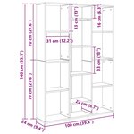 vidaXL Paravent Chêne noir 100 x 24 x 140 cm Bois d'ingénierie