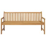 vidaXL Banc de jardin avec coussin à carreaux gris 175 cm Teck massif