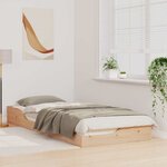 vidaXL Cadre de lit surélevé Marron 90 x 220 cm Bois massif en pin