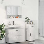 vidaXL Ensemble de mobilier de salle de bain 3 Pièces Blanc brillant