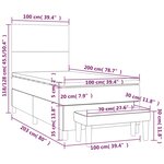 vidaXL Sommier à lattes de lit avec matelas Cappuccino 100x200 cm