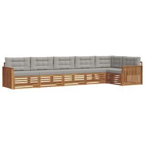 vidaXL Ensemble de canapés d'extérieur 6 pc Gris Naturel et Clair