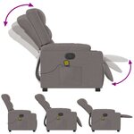 vidaXL Fauteuil de massage inclinable Taupe Tissu