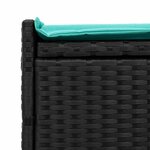 vidaXL Banc de rangement extérieur coussin noir 100 cm résine tressée