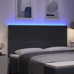 vidaXL Tête de lit LED Gris foncé 180 cm Tissu en velours côtelé