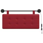 vidaXL Tête de lit suspendue Avec lumière LED Bordeaux Simili cuir
