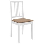 vidaXL Chaises à manger avec coussins lot de 2 blanc bois solide