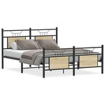 vidaXL Cadre de lit sans matelas chêne sonoma 137x190 cm