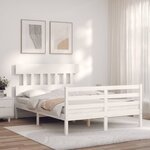 vidaXL Cadre de lit sans matelas blanc 140x200 cm bois massif