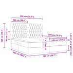 vidaXL Lit de rangement LED avec matelas Gris foncé 200 x 200 cm Tissu