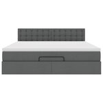 VidaXL Cadre de lit ottoman avec matelas gris foncé 160x200cm tissu